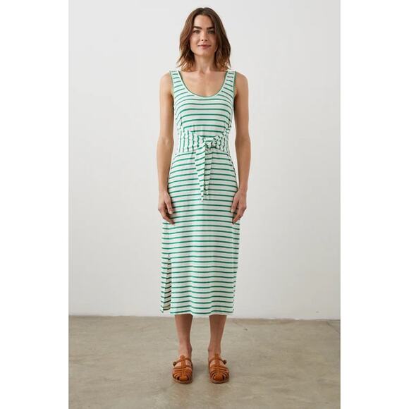 Rails Meg Stripe Tie Waist Cotton Dress - Size M - Picture 4 of 10